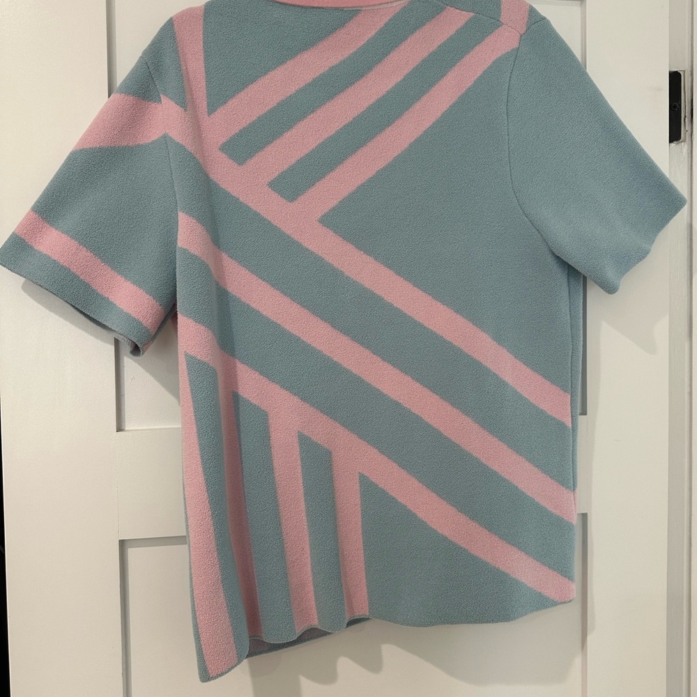 SER.O.YA Pastel Blue and Pink Striped Short-Sleeve Top - Picture 4 of 12
